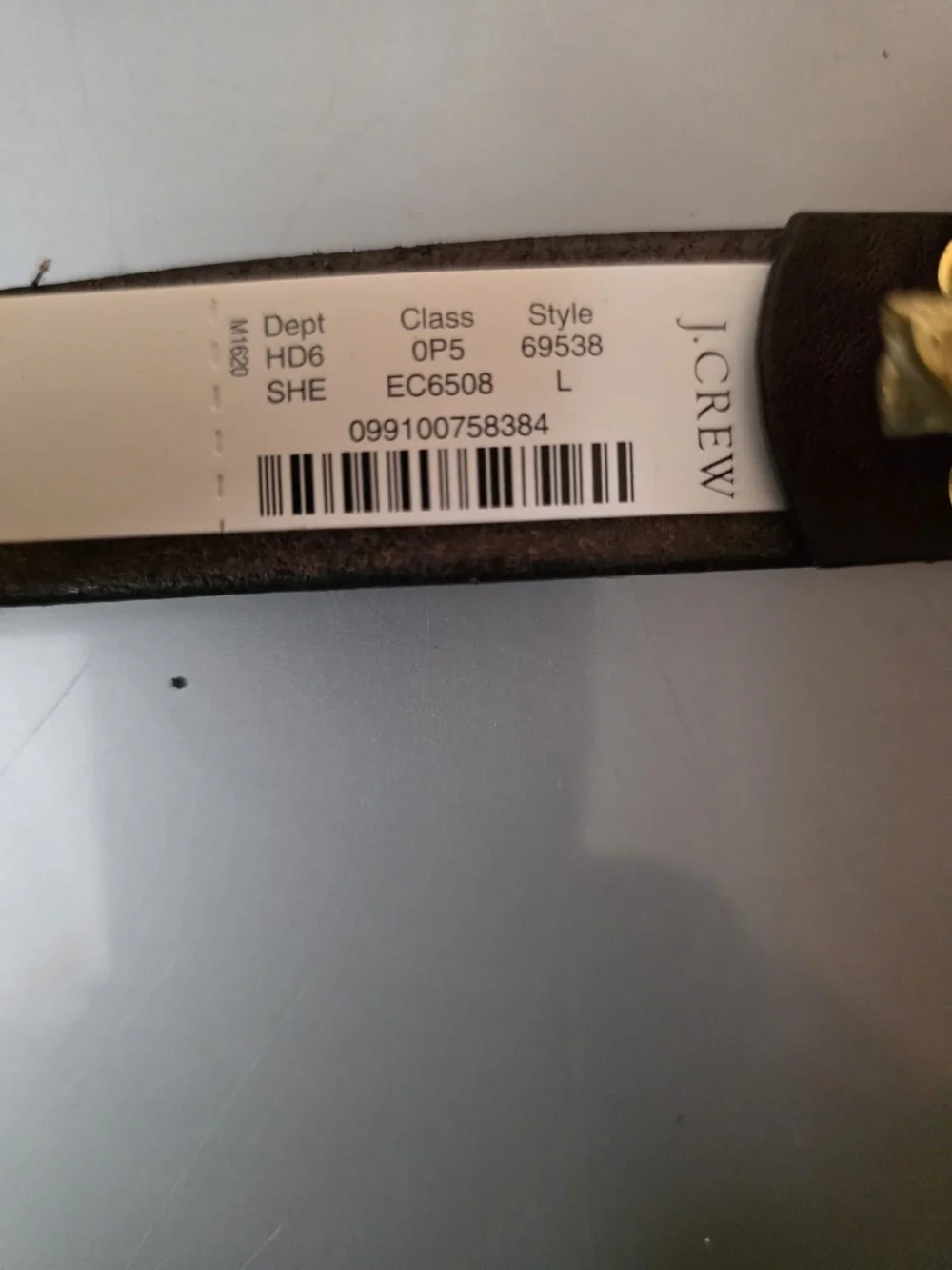 Women’s J Crew Brown Leather Belt with Gold Shell Buckle Accent. Various. NWT - Picture 4 of 4